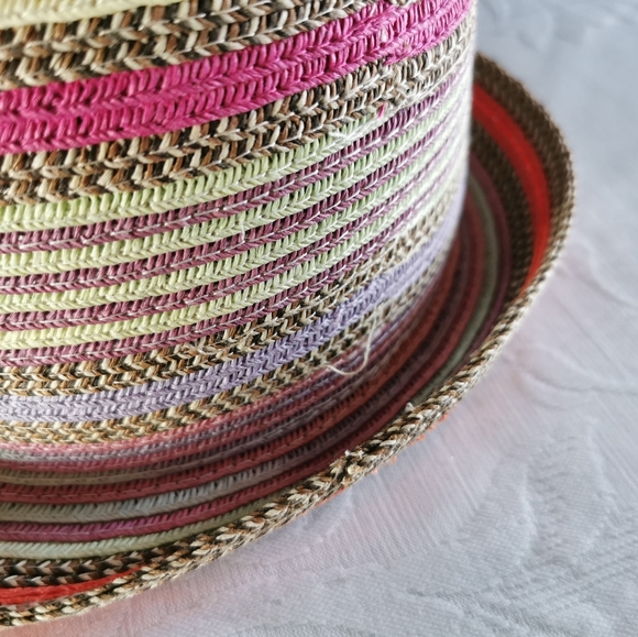 Woolrich Multi Coloured Straw Style Fedora Hat - Picture 4 of 8